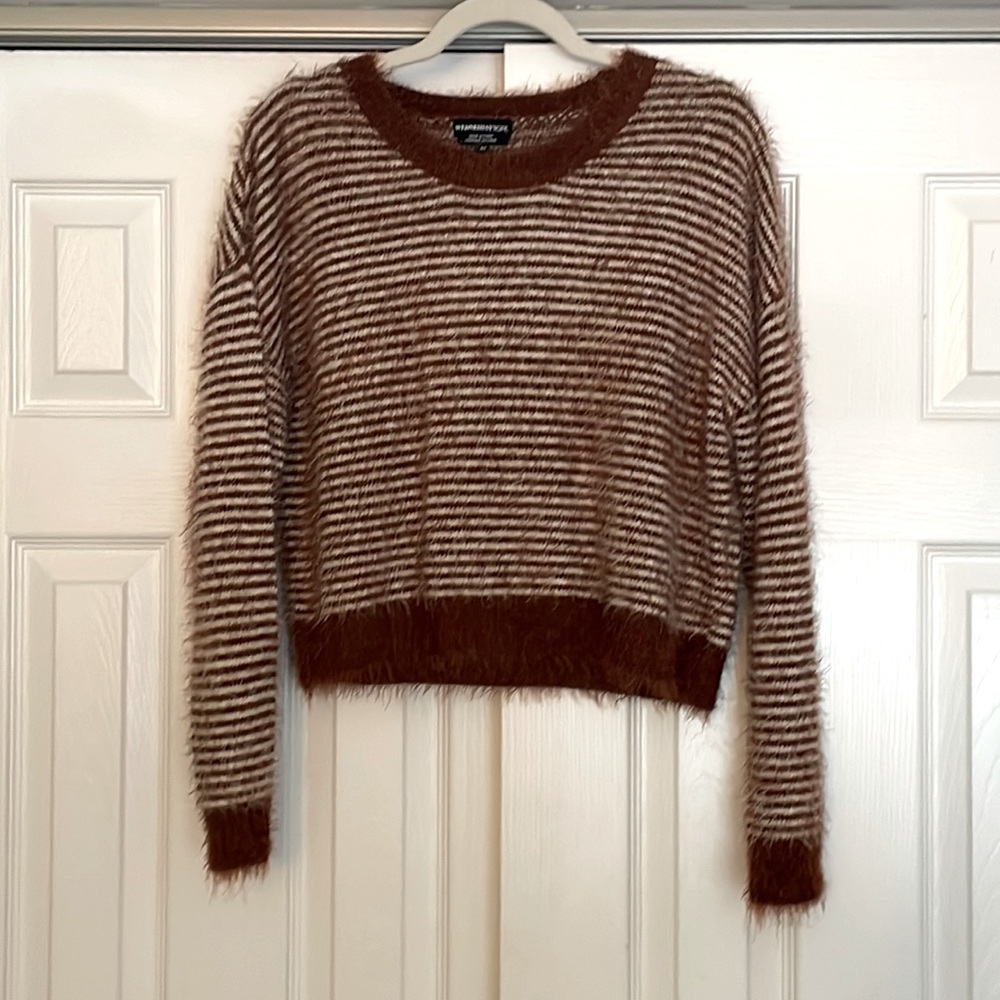 Cropped Fuzzy Fall Sweater